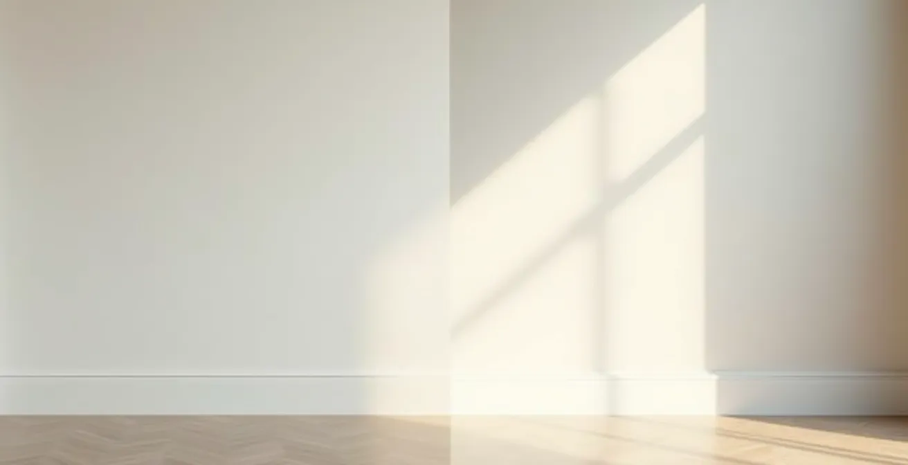 Comparaison visuelle entre un mur mat et satiné dans une pièce orientée nord