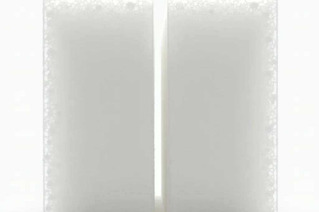 Vue macro comparative des structures cellulaires de l'uréthane basse et haute densité